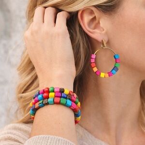Boho Rainbow 4-Piece Jewelry Set - Bracelets & Earrings